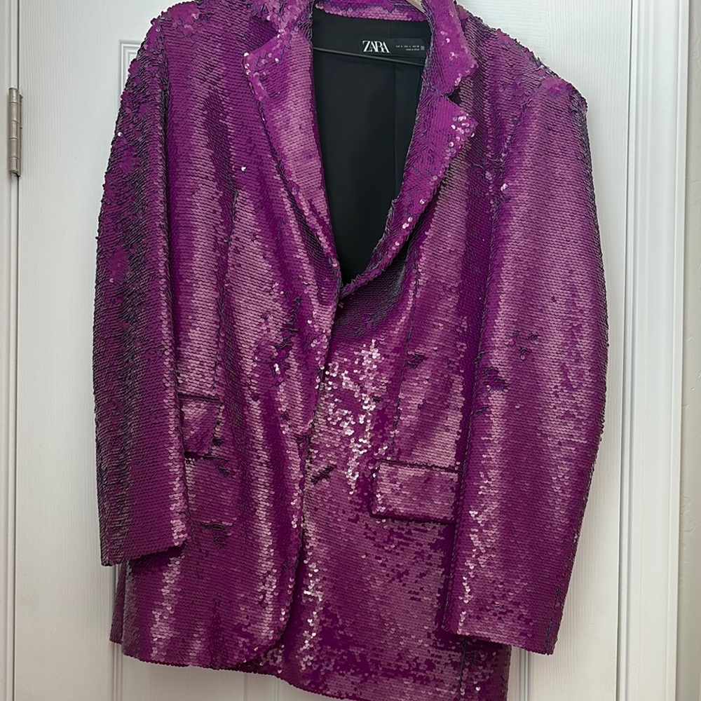 Zara Purple Sport Coat with Sequins